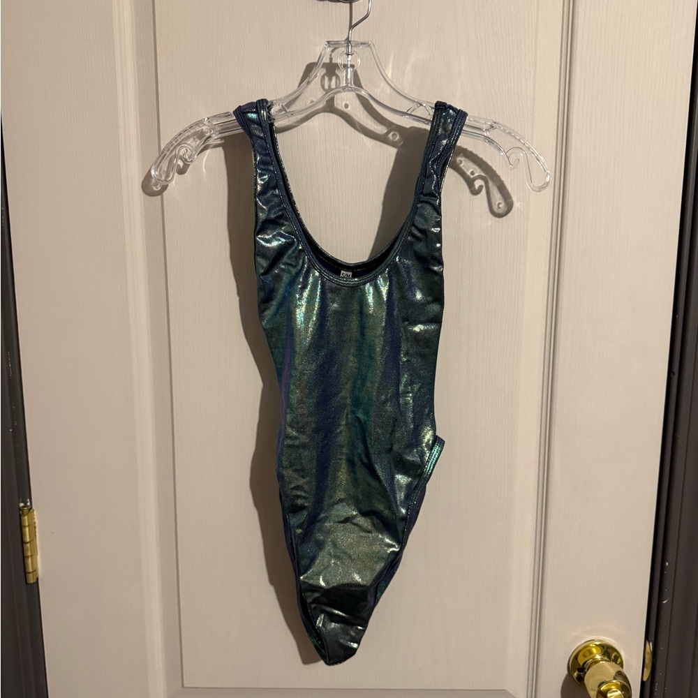 Metallic Green One-Piece Swimsuit